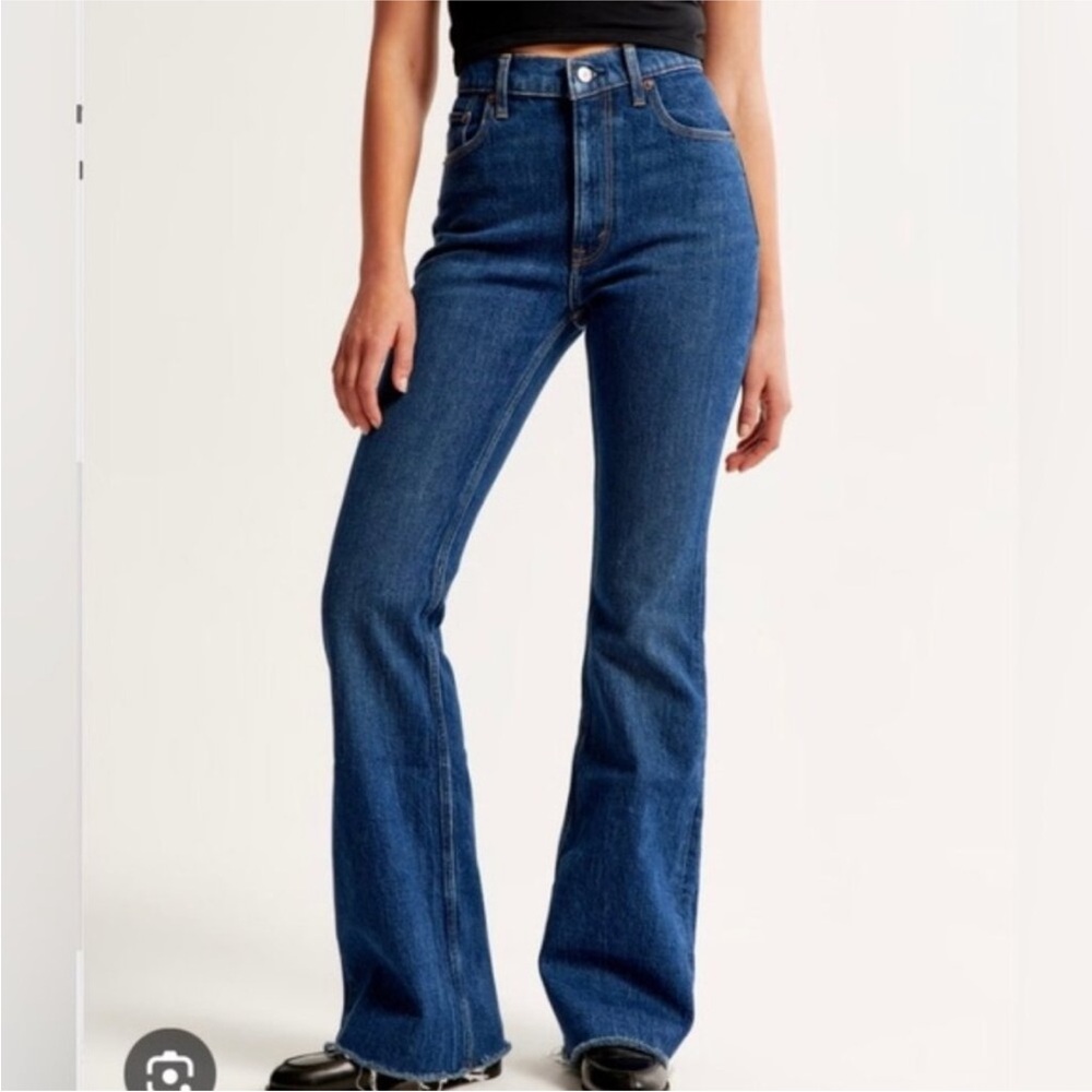 Abercrombie & Fitch Women's Dark Blue Flare Jeans